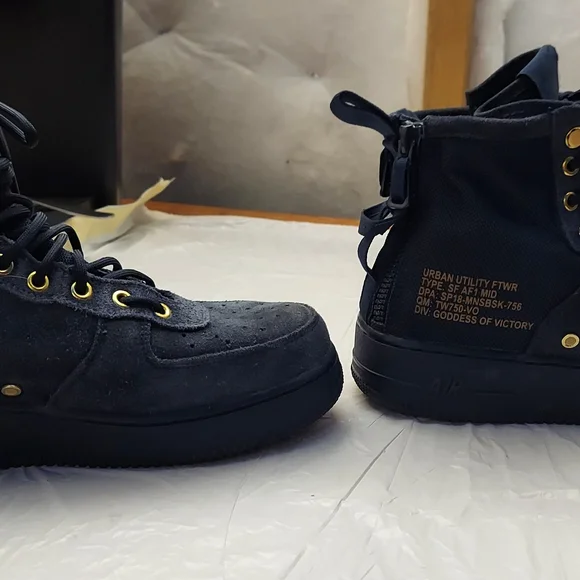 Nike Black and Gold Mid-Top Sneakers - Picture 2 of 7